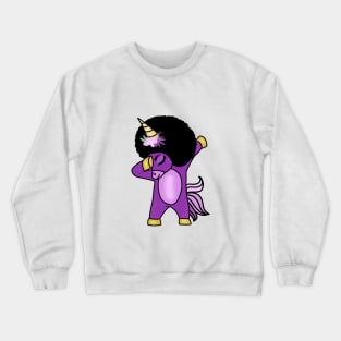 Funny Afro Unicorn Melanin dab dance Crewneck Sweatshirt